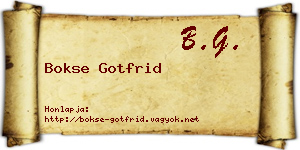 Bokse Gotfrid névjegykártya